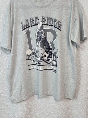 Fruit of the Loom Gray Lake Ridge Wolves Graphic Tee